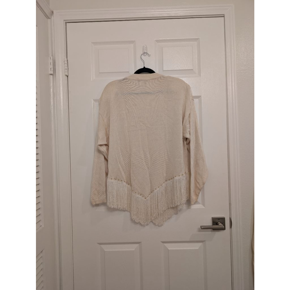 Women's Coastal Cowgirl Cream Fringe 2-piece Knit Sweater Set Western Boho - Picture 7 of 13